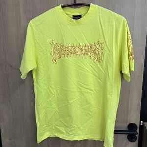 Balenciaga yellow white printed short-sleeved T-shirt